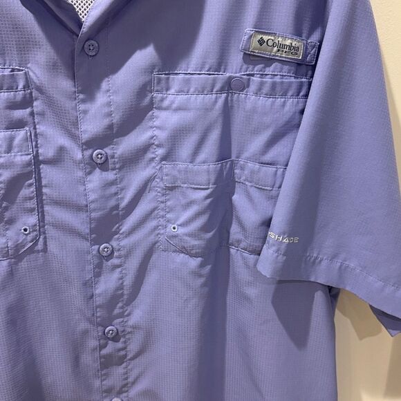 Columbia PFG Omni-Shade Tamiami Men's Purple Short Sleeve Shirt size Large - Picture 4 of 11